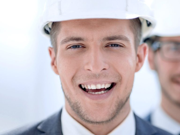 Engineer with a white helmet